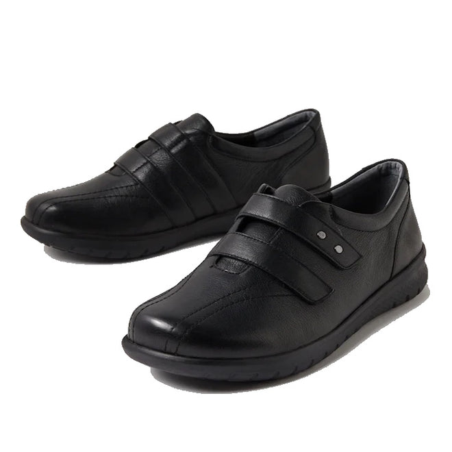Ziera Sonnye XW Women's Casual Sneaker Velcro Black Leather