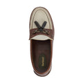 Top view of the Barbour Jen Mahogany & Beige Women's Tassel Leather Loafer featuring a tassel detail on the front and Barbour branding on the insole., 5063669169094, 5063669169100, 5063669169117, 5063669169124, 5063669169131, 51844