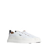 Barbour Mens Stannington White Navy Trench Leather Trainer