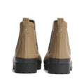 Barbour Mallow Beige Dress Tartan Chelsea Womens Wellington Rainboots with black chunky soles, pull tabs, and silver stud detail at the heel are pictured from the back on a white background for a stylish, weatherproof look., 5063669170830, 5063669170847, 5063669170854, 5063669170861, 5063669170878, 51814, 52333, 5063669170830, 5063669170847, 5063669170854, 5063669170861, 5063669170878, 51814