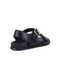 Bay Lane Zeus Black Womens Leather Sandal with Back Strap