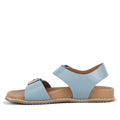 Bay Lane Zeus Denim Blue Womens Leather Sandal with Back Strap