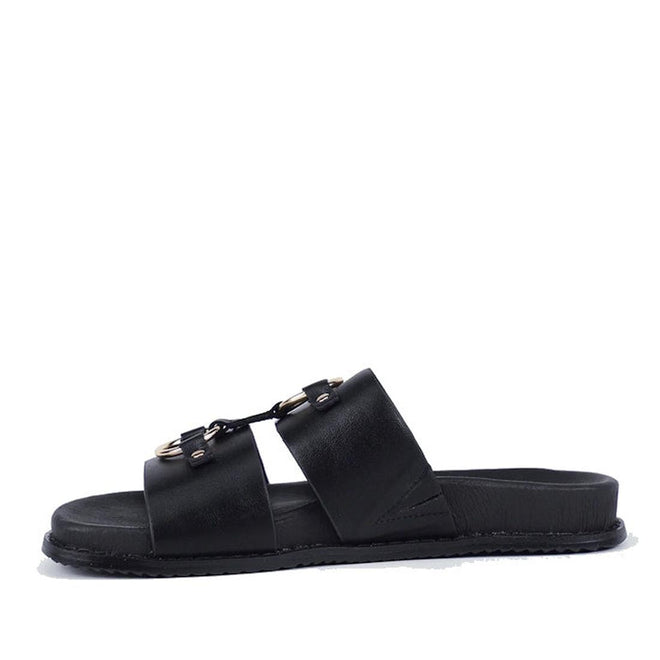 Bay Lane Zuma Black Womens Leather Sandal
