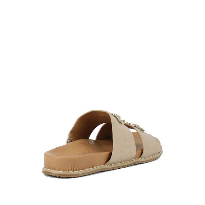 Bay Lane Zuma Latte Beige Womens Leather Sandal