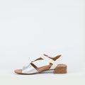 Bay Lane Dune Womens Leather Low Heel Sandal Ice White