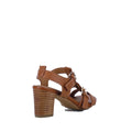 Bay Lane Nickel Tan Womens Leather Heeled Sandal