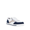 Bay Lane Noosa White Navy Womens Leather Zip Sneaker