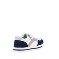 Bay Lane Noosa White Navy Womens Leather Zip Sneaker
