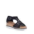Bay Lane Rumor Black Womens Woven Leather Wedge Sandal