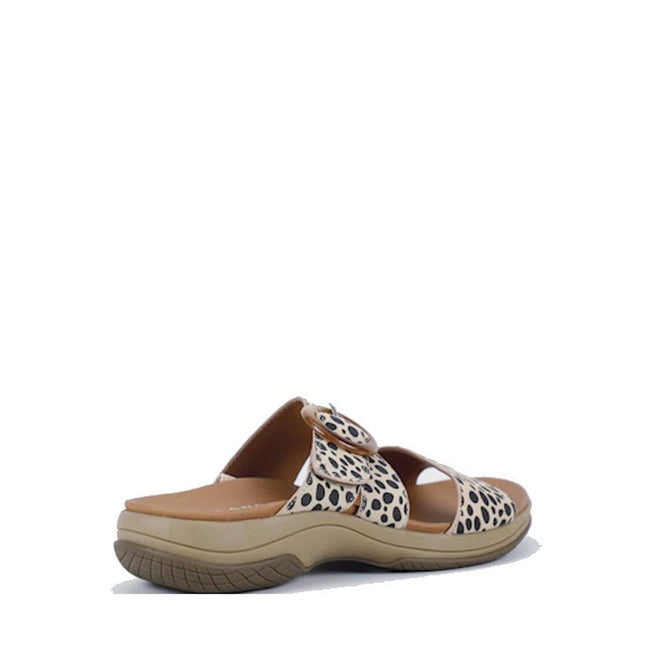 Bay Lane Tacoma Cheetah Womens Leather Slide Sandal