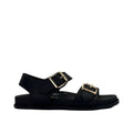 Bay Lane Zeus Black Womens Leather Sandal with Back Strap