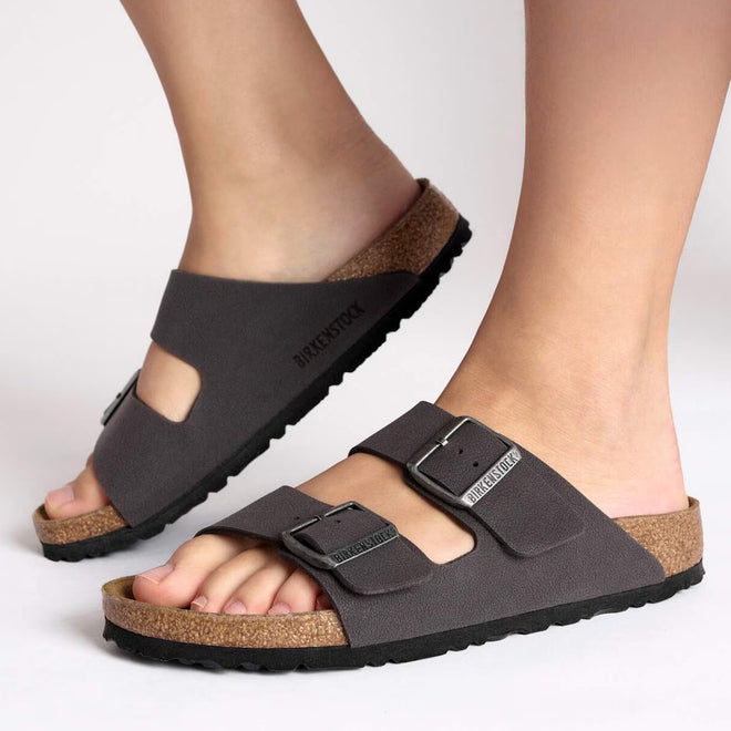 Birkenstock Arizona Velvet Grey Birkibuc – Regular Fit