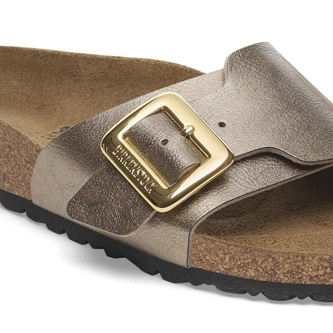 Birkenstock Womens Catalina Cushion Buckle Birko Flor Graceful Taupe Regular Width