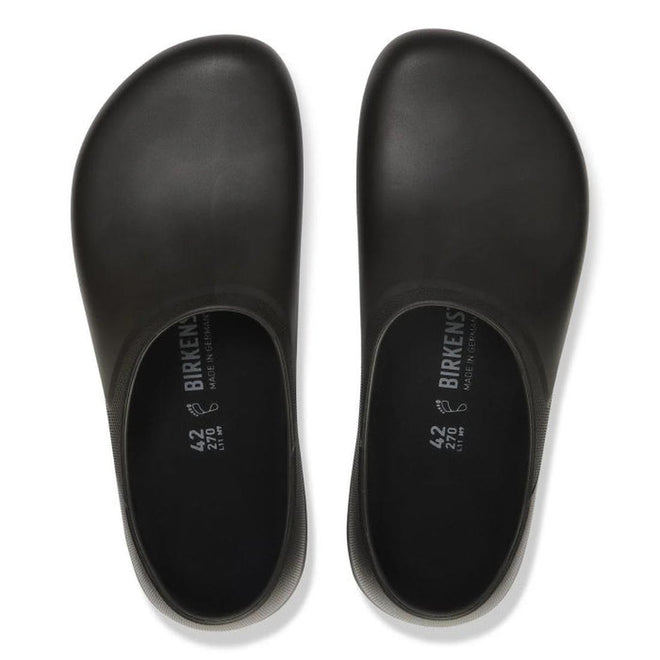 Top down view of Birkenstock Profi Birki  professional Black clogs with 'Birkenstock' branding on a white background.,
4061418842268,
4061418842305,
4061418842343,
4061418842381,
4061418842428,
4061418842466,
4061418842503,
4061418842541,
