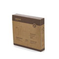 A brown cardboard box labeled Birkenstock Footbed Shoe Care Pack Kit features simple line drawings of a brush, bottle, and cloth on the front, alongside minimalistic text and graphics., 4066648450863