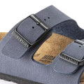 Birkenstock Kids Arizona Navy Birkibuc  Narrow Slides