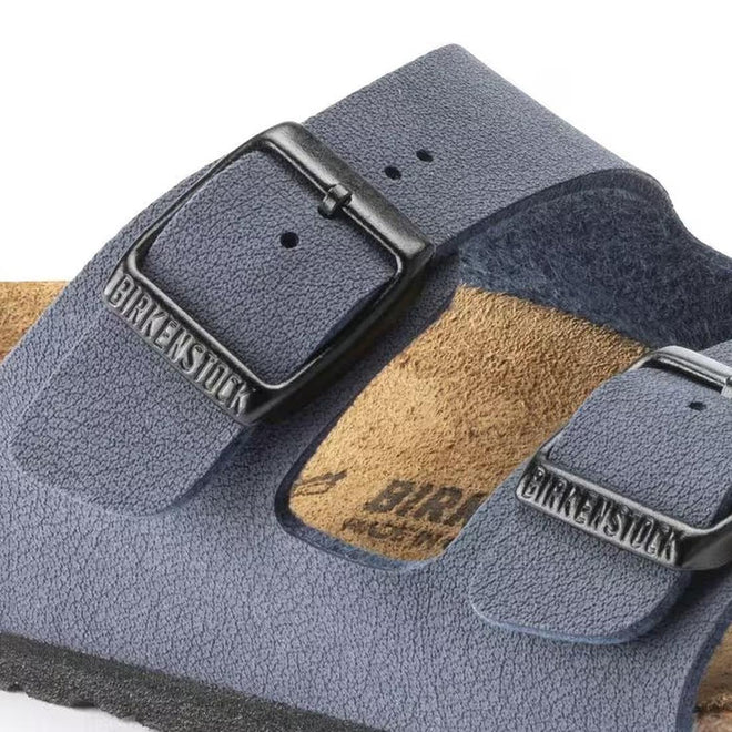Birkenstock Kids Arizona Navy Birkibuc  Narrow Slides