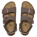 Birkenstocks Kids Milano AS Birkibuc Mocha Back Strap Sandal