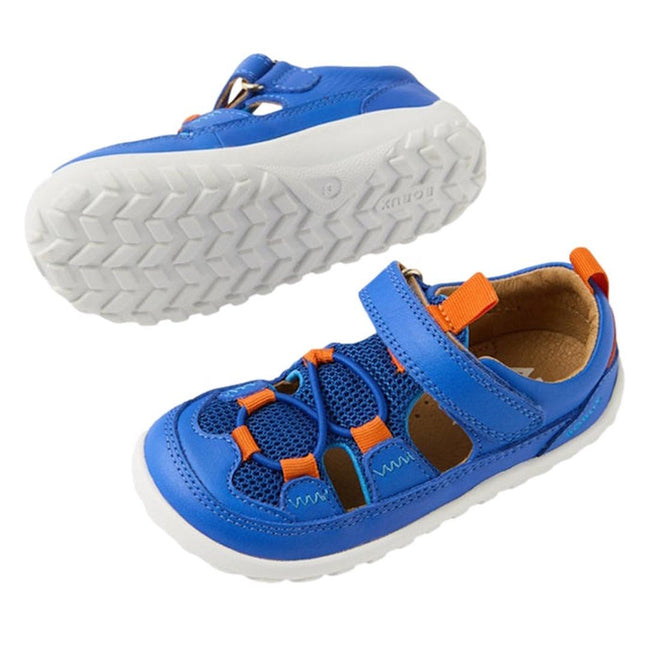 Bobux Kid+ Rocky Leather Closed Toe Sandal Dazzling Blue Barefoot