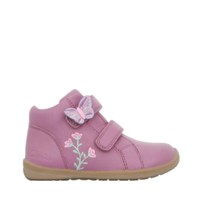 Clarks Mia Mauve E Average Width Toddler Girls Leather Boot