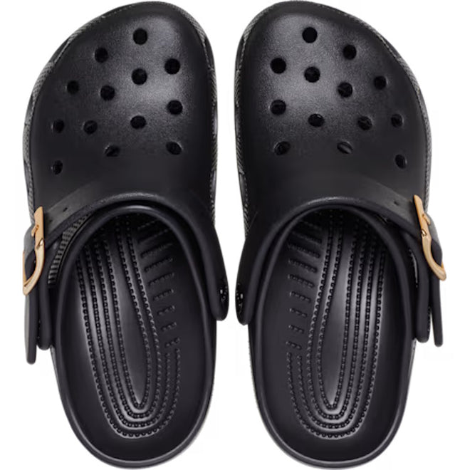 Crocs Womens Classic Metallic Buckle Clog Black