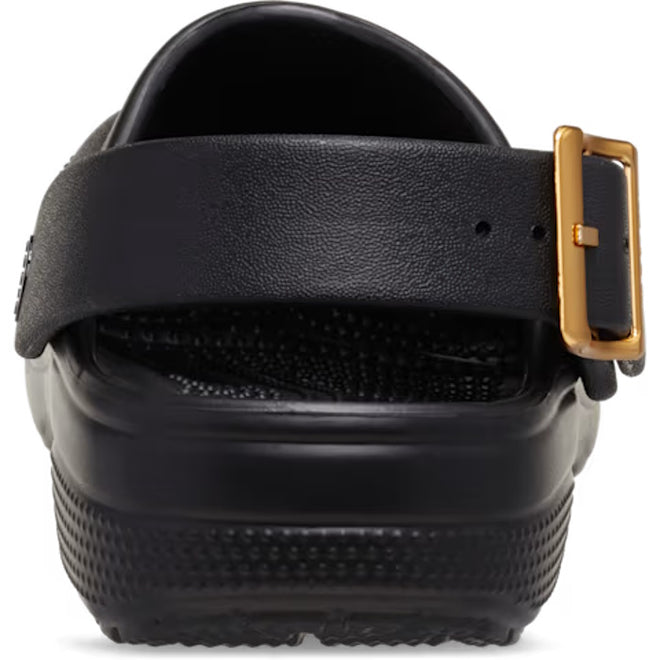 Crocs Womens Classic Metallic Buckle Clog Black