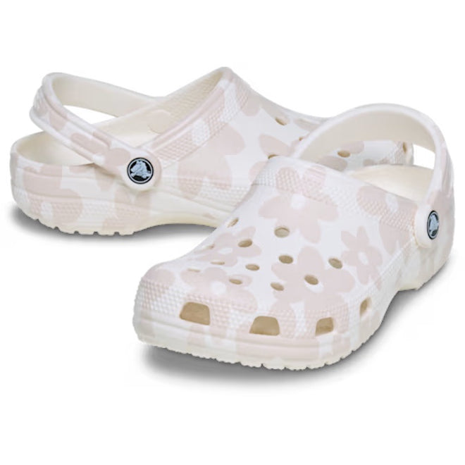 Crocs Adults Classic Pop Petals Chalk Multi