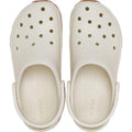 Top view of Crocs Adults Crocband Runner Summit White clogs with ventilation holes and back straps, side by side on a white background, featuring lightweight cushioning inspired by retro sneaker style., 198445412417, 198445412424, 198445412431, 198445412448, 198445412455, 198445412462, 198445412356, 198445412363, 51545