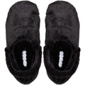 A pair of Crocs Adults Unfurgettable Lined Clog Black Fluffy slippers with visible logo on the insole, shown from above on a white background—ideal for cozy comfort and inspired by the Classic Unfurgettable Clog., 198445190681, 198445190698, 198445190704, 198445190711, 198445190728, 198445190735, 198445190643, 198445190650, 198445190667, 198445190674