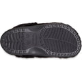 Bottom view of the Crocs Adults Unfurgettable Lined Clog Black Fluffy sole, showing a textured tread with traction grooves, size markings 6 7 8, and the Crocs logo at center for stylish, cozy comfort., 198445190681, 198445190698, 198445190704, 198445190711, 198445190728, 198445190735, 198445190643, 198445190650, 198445190667, 198445190674