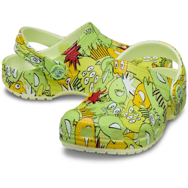 Crocs Toddlers Classic Clog Glow Monster Camo Clog Glow In the Dark