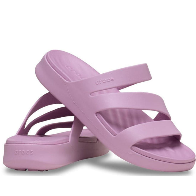 Crocs Womens Getaway Strappy Hydrangea Purple Slide