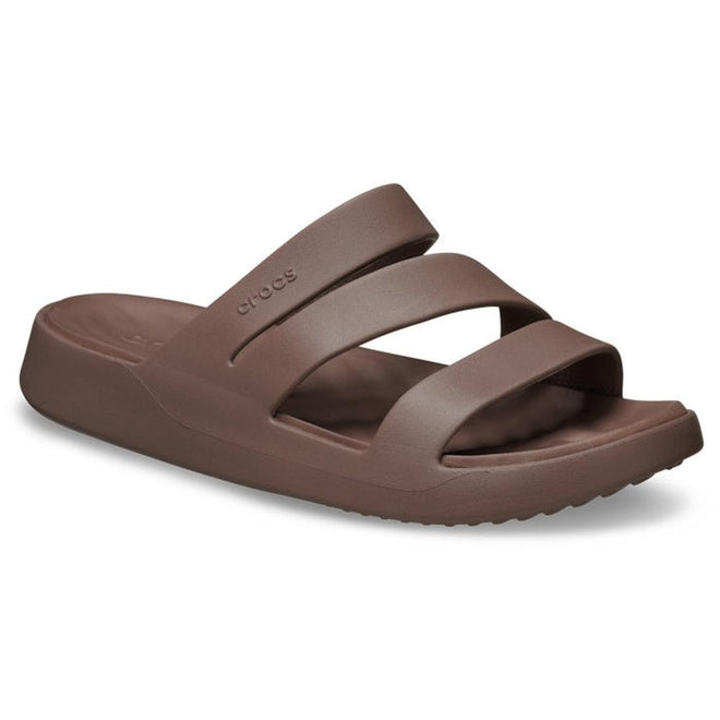 Crocs Womens Getaway Strappy Truffle Brown Slide