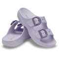 Crocs Womens Saturday Enamel Buckle Purple Halo Sandal Slide