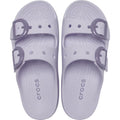 Crocs Womens Saturday Enamel Buckle Purple Halo Sandal Slide