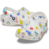 Crocs Kids - Youths Classic Clog K Doodle Print White Multi Sandal