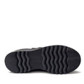 The image displays the sole view of a Django & Juliette Ellore Charcoal Grey Leather Platform Shoe for women, featuring a thick rubber sole with wave-like ridges for grip, photographed against a white background., 51103, 4434754334016, 4434754334023, 4434754334030, 4434754334047, 4434754334054, 4434754334061