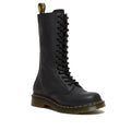 Image of right foot, side on of Dr Martens - 1B99 14 Up Zip Black Boot Virginia Leather-Foot Forward Shoes