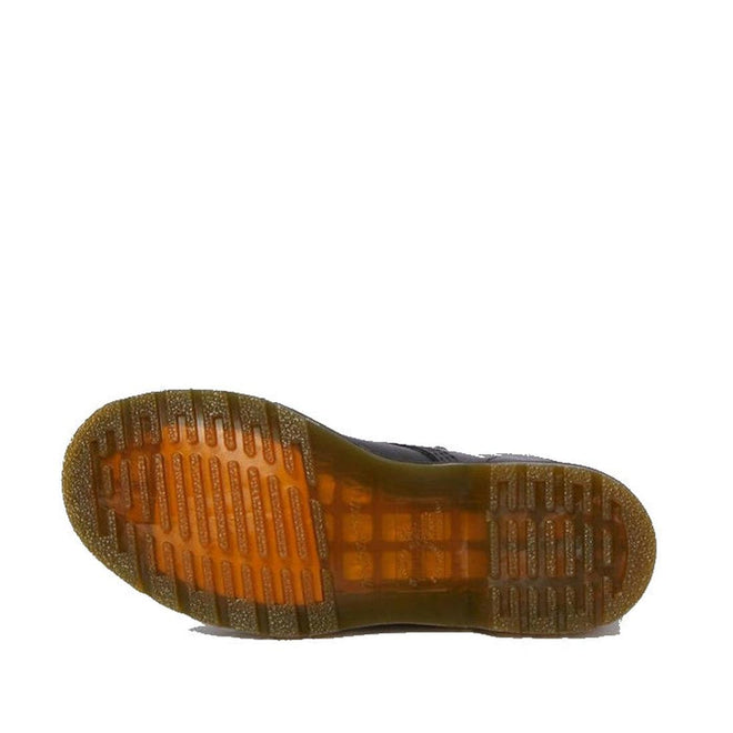 The image shows the bottom view of a single Dr Martens 1460 Vonda Red Roses Softy T Leather Boot with a translucent amber AirWair Bouncing Sole, featuring textured, grooved tread for grip. The background is plain white., 190665206036, 190665206043, 190665206050, 190665206074, 190665206081, 190665206098