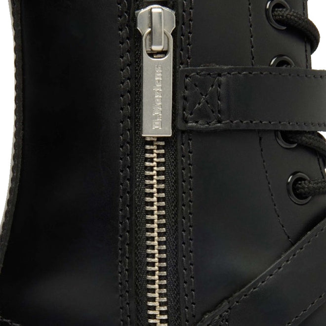 Dr Martens 1460 Bex Black Buckle Atlas Leather Boot With Zip