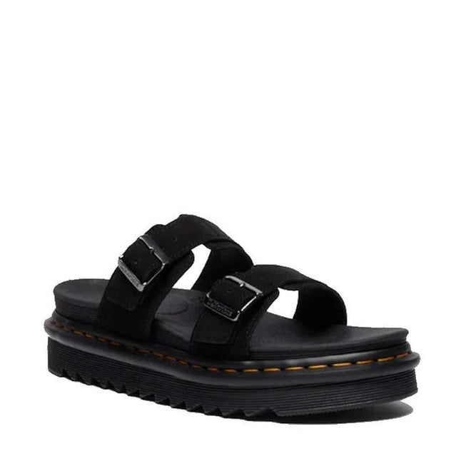 Dr Martens Myles Black E.H Long Napped Suede Sandal