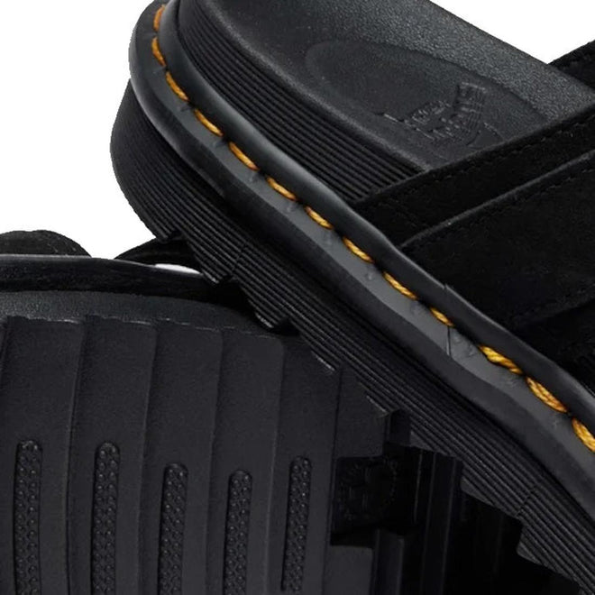 Dr Martens Myles Black E.H Long Napped Suede Sandal