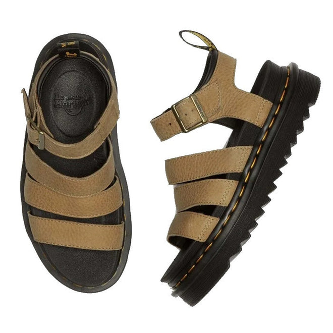Dr Martens Blaire Savannah Tan Tumled Nubuck 3 Strap Sandal