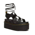 Image of the right foot side on of Dr Martens XL Nartilla Platform Gladiator Sandal Black Athena