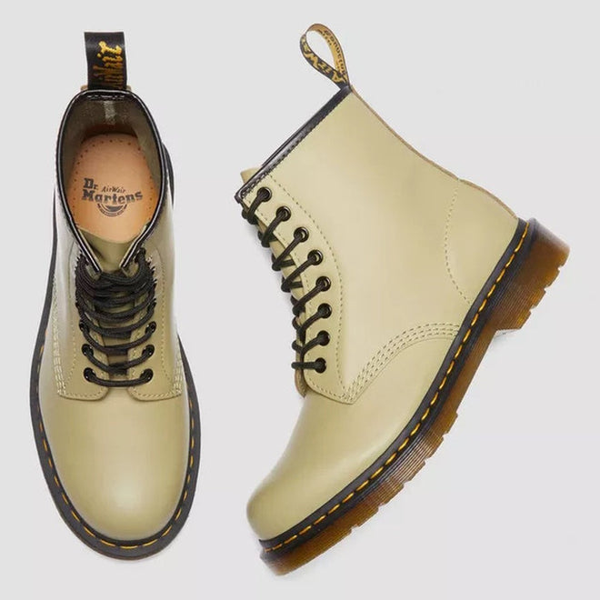 Dr Martens 1460 Smooth Pale Olive 8 up Leather Boot