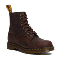 Image of right foot, side on of Dr Martens 1460 Pascal Chestnut Brown Waxed Full Grain Leather Boot-Foot Forward Shoes