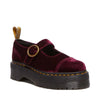 Dr Martens Addina Vegan Cherry Red Velvet Mary Jane Quad Platform