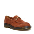 Image of right foot, side on of Dr Martens Adrian Snaffle Loafer Rust Orange Tumbled Nubuck-Foot Forward Shoes