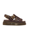 Dr Martens Wrenlie Flower Open Toe Dark Brown Grizzly Quad Sandal