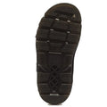 Dr Martens Zebzag Black Pisa Leather 3 Strap Sandal with a thick, lugged air-cushioned sole.